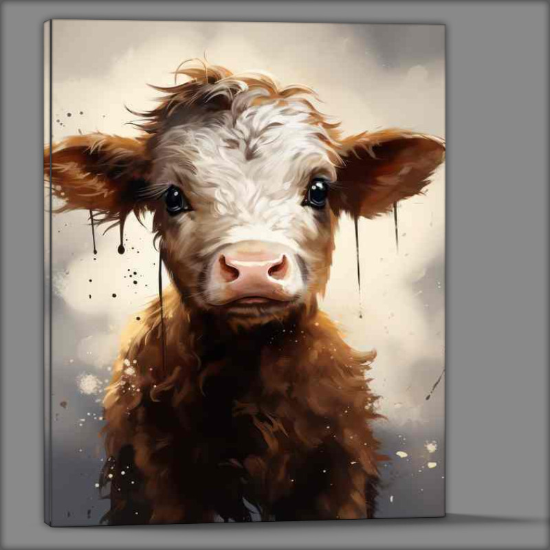 Buy Canvas : (The Precious Start Calf Cows on the Farm)
