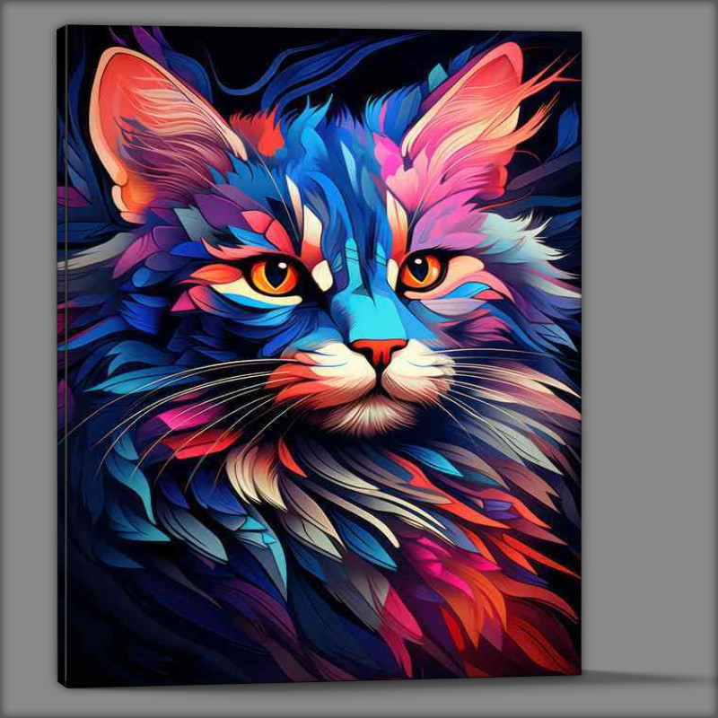Buy Canvas : (Vibrant Feline Creations Colorful Cat)