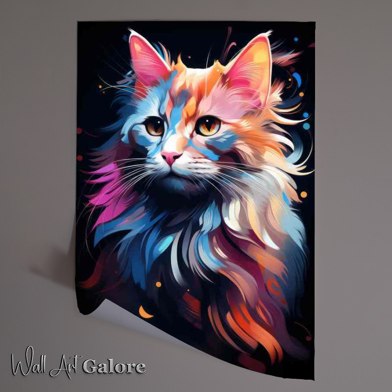 Buy Unframed Poster : (Vibrant Feline Friends Exploring Colorful Cats)