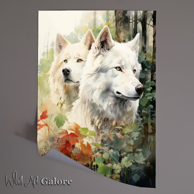 Buy Unframed Poster : (White dogs waiting for the master)