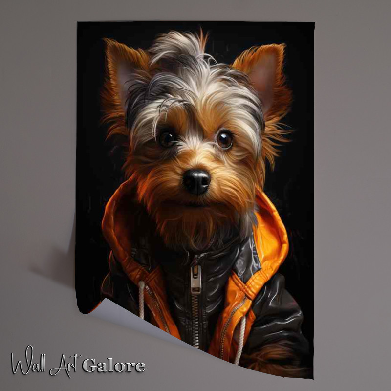 Buy Unframed Poster : (Yorkshire terrier with a hoodie coat on)