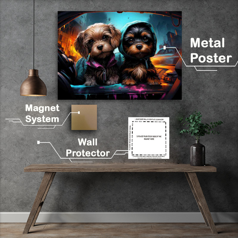 Buy Metal Poster : (A Pair of Dogs Looking cool)