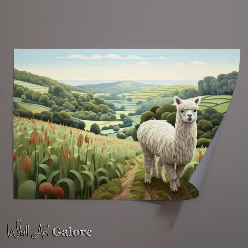 Buy Unframed Poster : (Alpaca In The Countryside on the hils)