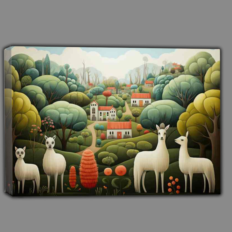Buy Canvas : (Alpacas On the hilside)