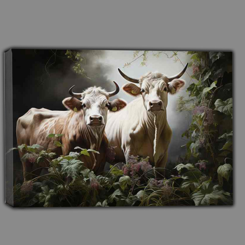 Buy Canvas : (Cows Grazing in Picturesque Fields A Scenic Delight)