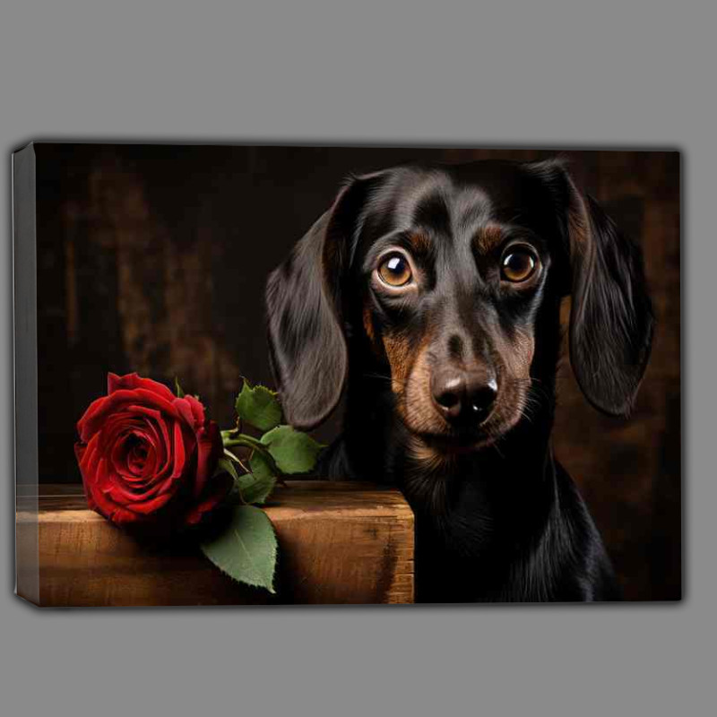 Buy Canvas : (Dachshund waiting for his date to come along)