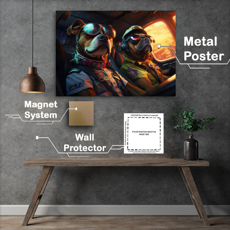 Buy Metal Poster : (Dog Police Patrol with shades on)
