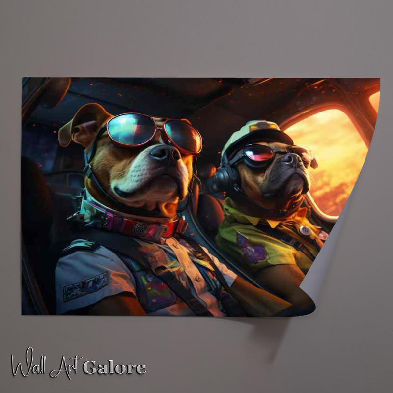 Buy Unframed Poster : (Dog Police Patrol with shades on)