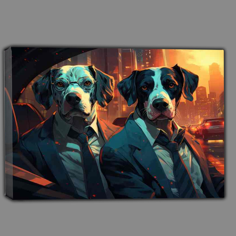 Buy Canvas : (Dogs About town suited and booted)