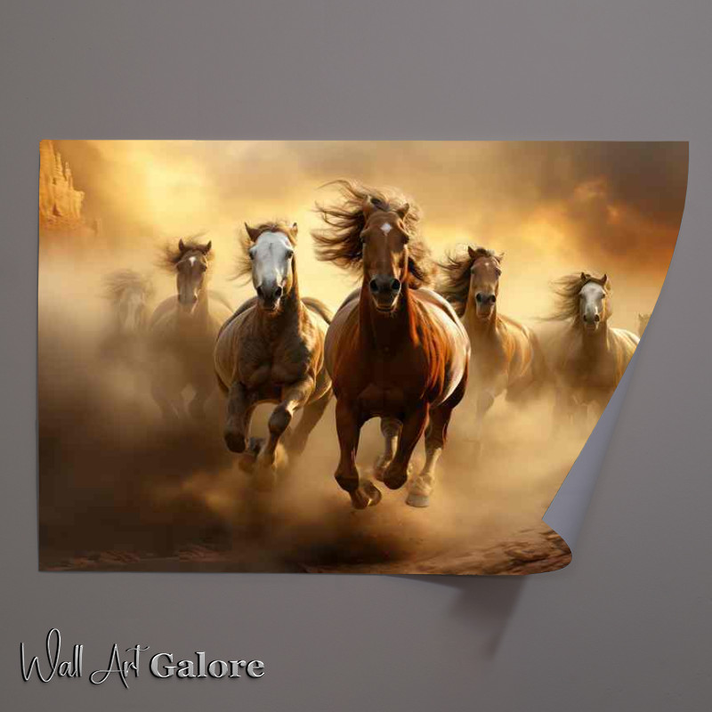 Buy Unframed Poster : (Elegance Horses in Full Gallop)