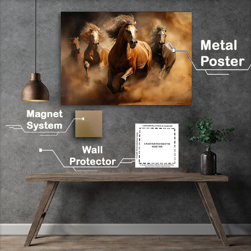 Buy Metal Poster : (Horsepower Unleashed Dynamic Horse Racing in Dirt)