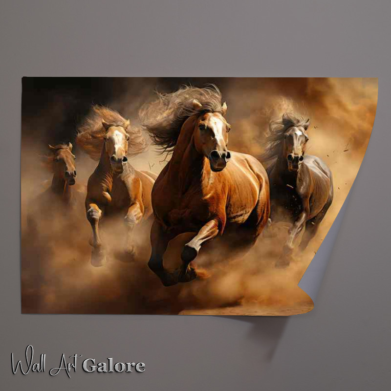 Buy Unframed Poster : (Horsepower Unleashed Dynamic Horse Racing in Dirt)