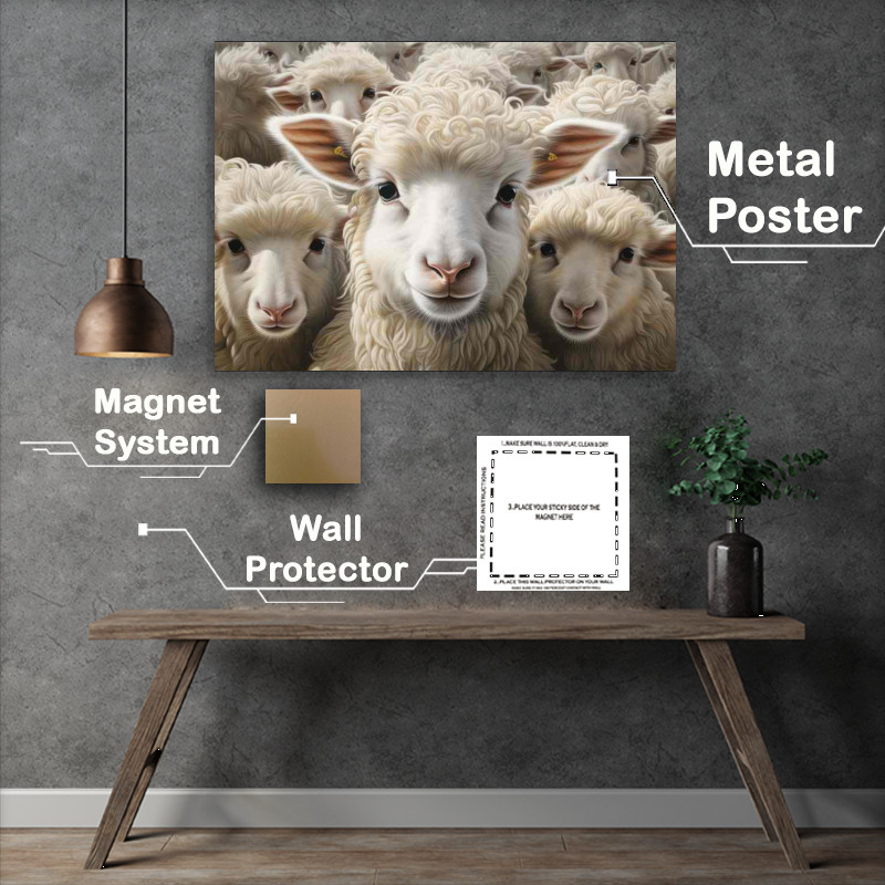 Buy Metal Poster : (Sheep Herd in the Meadow)