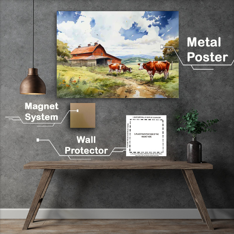 Buy Metal Poster : (armstead Charm Cows as Icons of Rural Life)