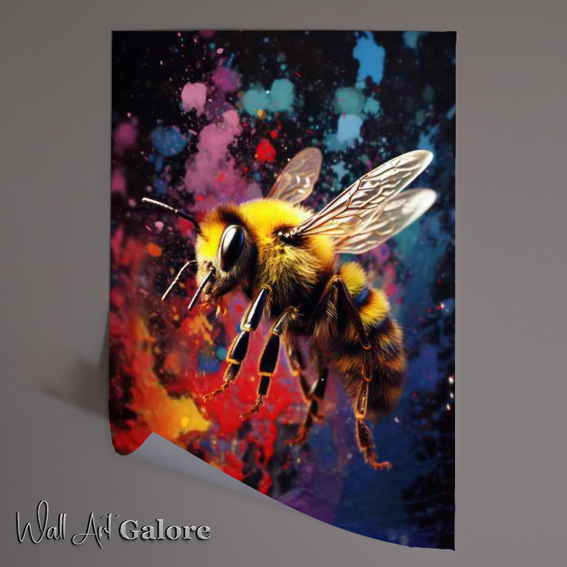 Buy Unframed Poster : (Bee With Colour Splash In Background)