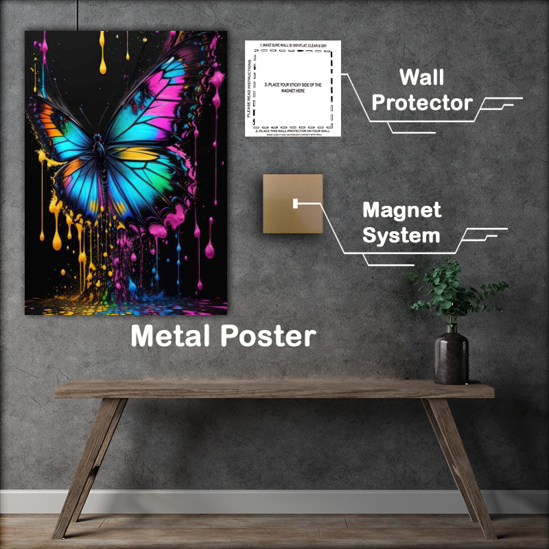 Buy Metal Poster : (Butterflies in the Wild A Symphony of Colors and Flight)