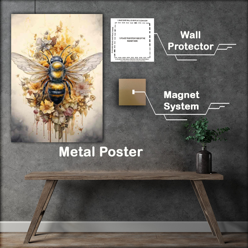 Buy Metal Poster : (From Blossom to Jar Exploring Bees Flowers and Honey)