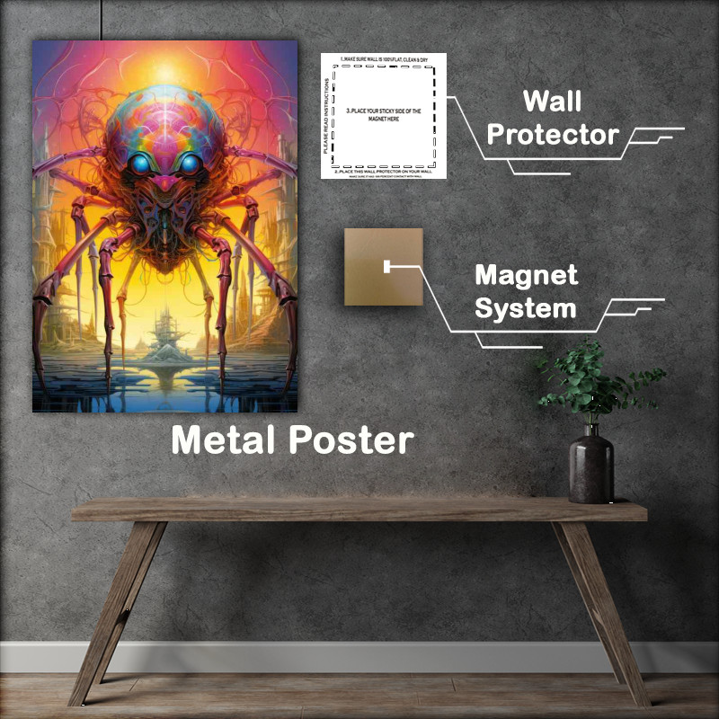 Buy Metal Poster : (Natures Rainbow Weavers Colorful Spider Species)