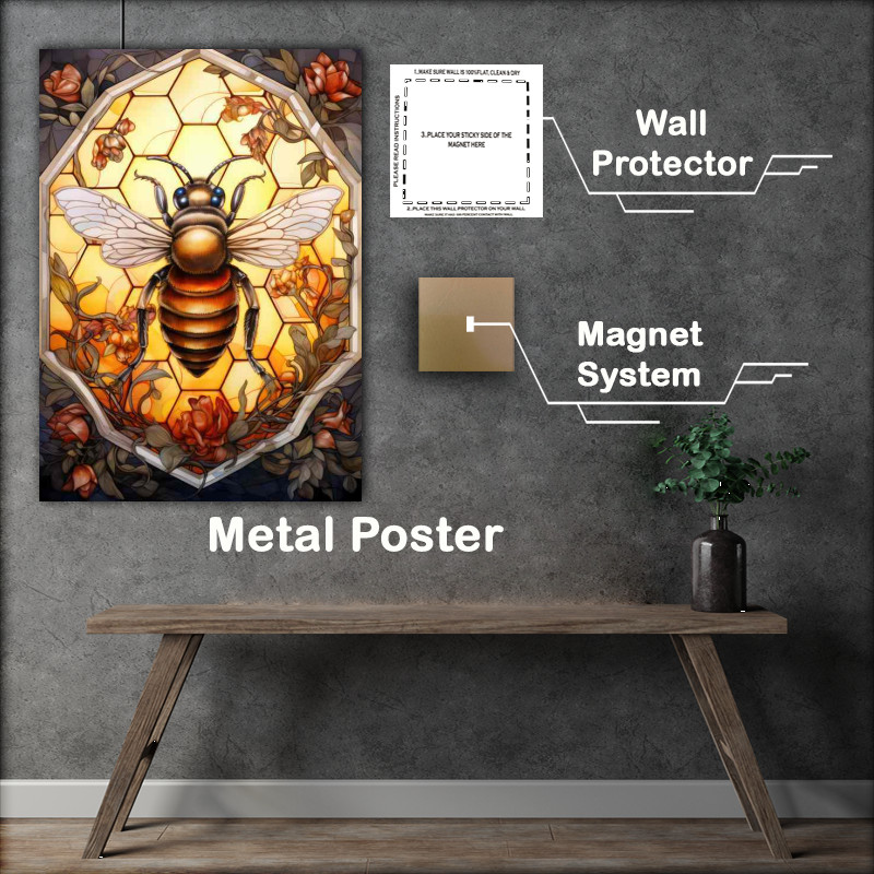 Buy Metal Poster : (The Buzzing Wonders Bees Flowers and the Magic of Honey)