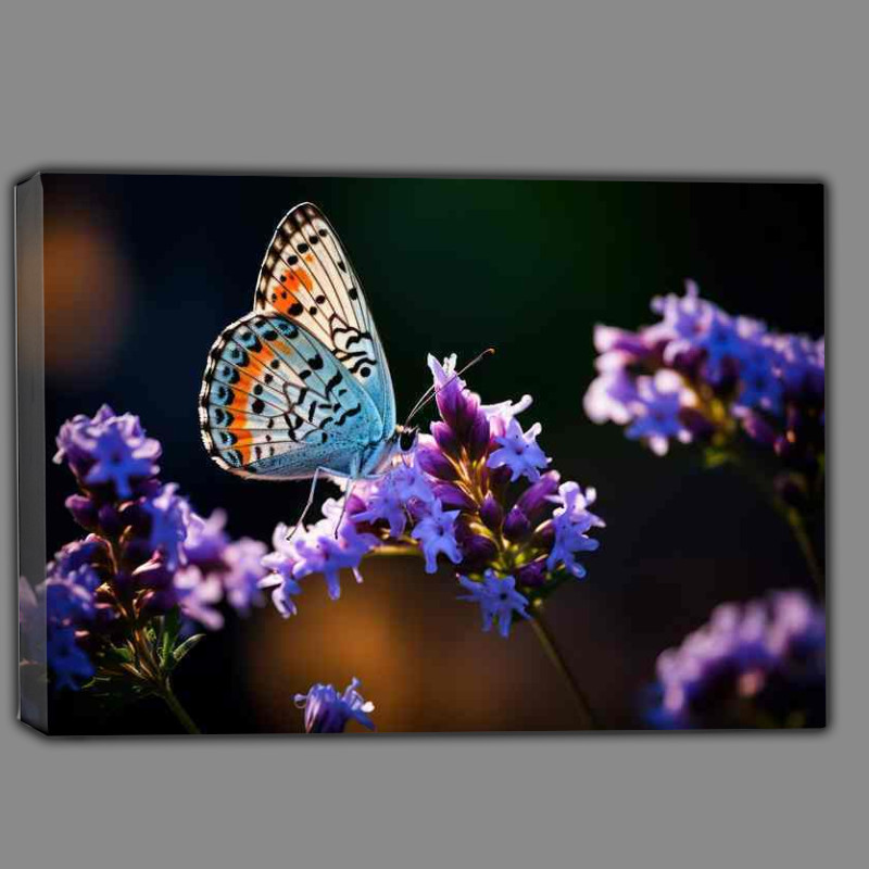 Buy Canvas : (A Symphony of Color Butterflies and Purple Blossoms)