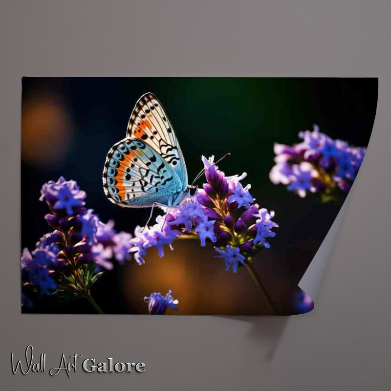 Buy Unframed Poster : (A Symphony of Color Butterflies and Purple Blossoms)
