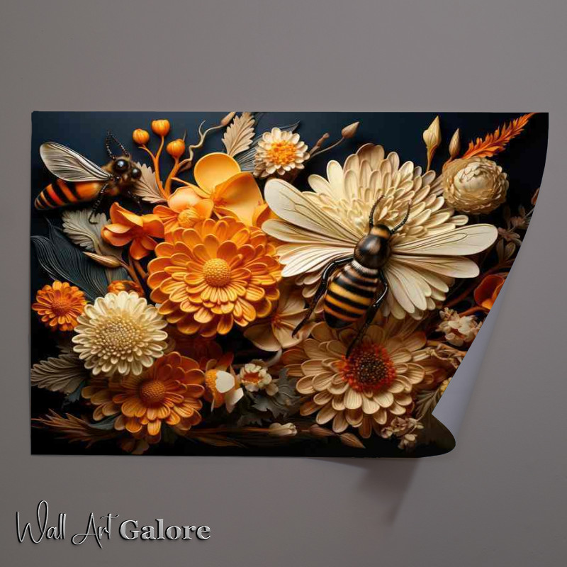 Buy Unframed Poster : (Floral Attraction Bees and Blossoms)