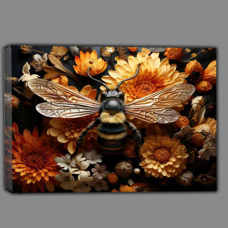 Buy Canvas : (Garden Buzz Bees on Colorful Flowers)