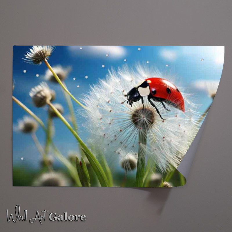 Buy Unframed Poster : (Garden Gems Ladybugs on Wildflowers)