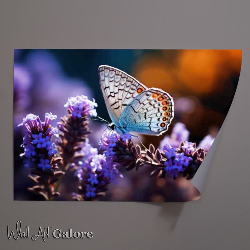 Buy Unframed Poster : (In Full Bloom Butterflies Resting on Lovely Purple Petals)