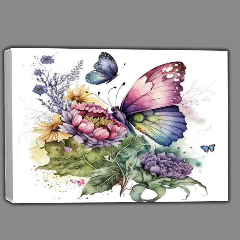 Buy Canvas : (Wildlife Harmony Butterflies and Their Natural Surroundings)