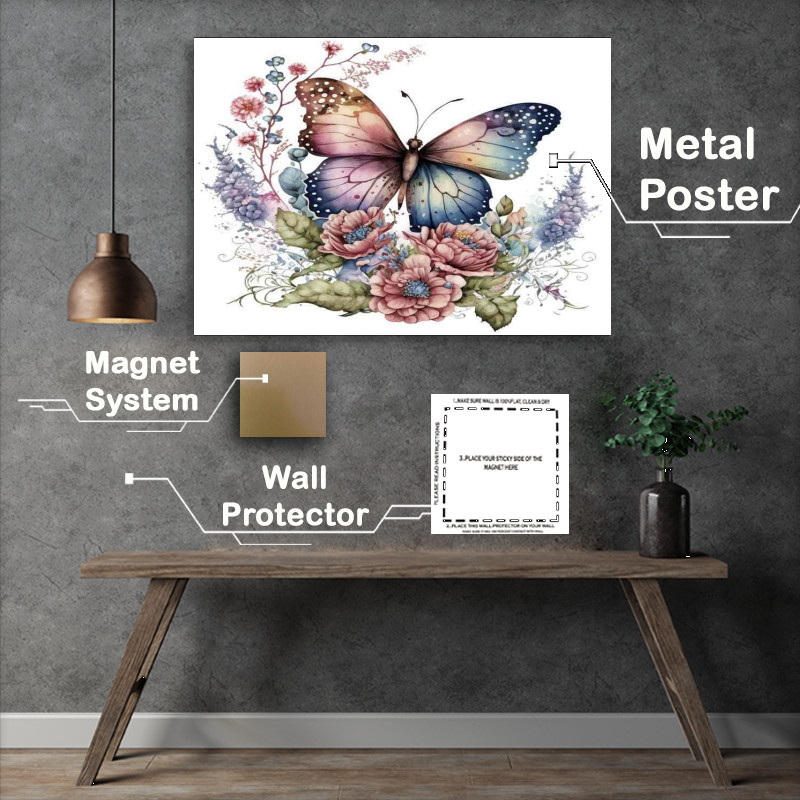 Buy Metal Poster : (Wings of Freedom Capturing Wild Butterflies)