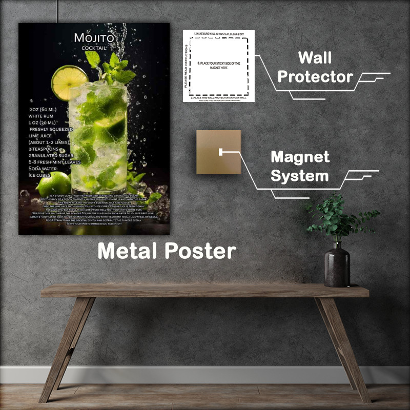 Buy Metal Poster : (Mojito Cocktail Drink)
