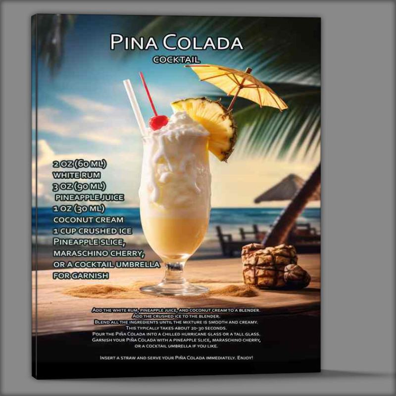 Buy Canvas : (Pina Colada Classic Cocktail Drink)