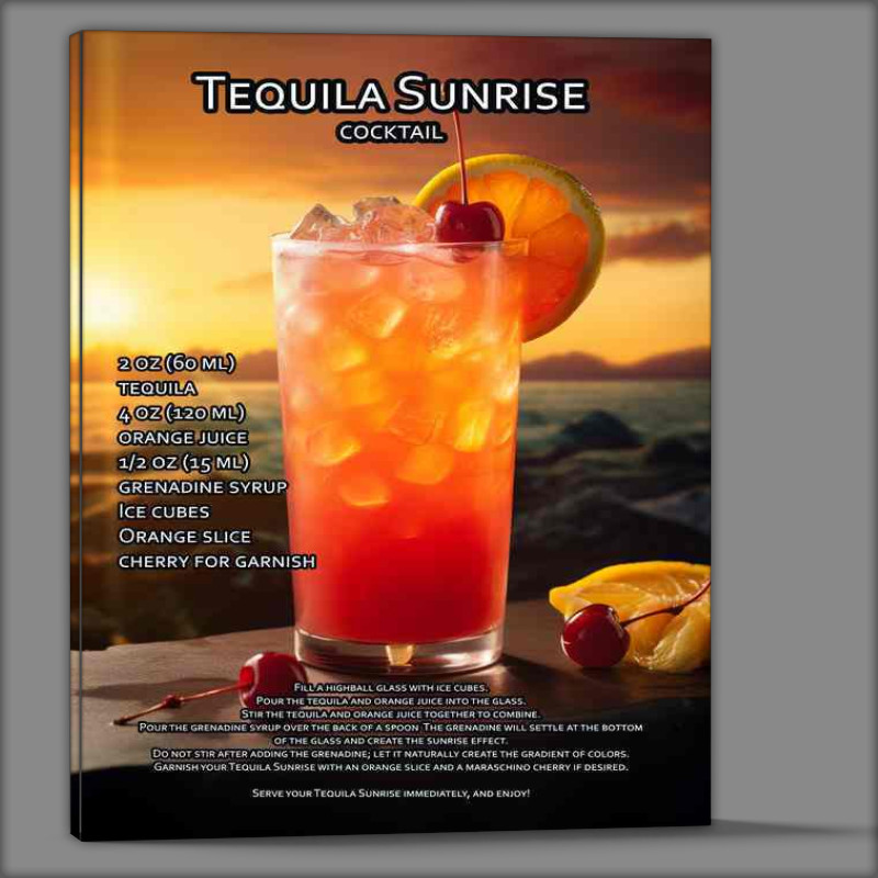 Buy Canvas : (Tequila Sunrise Cocktail Drink)