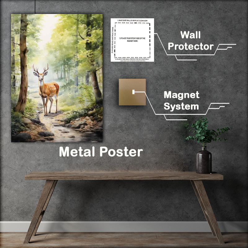 Buy Metal Poster : (A Day in the Life of a Woodsy Deer)