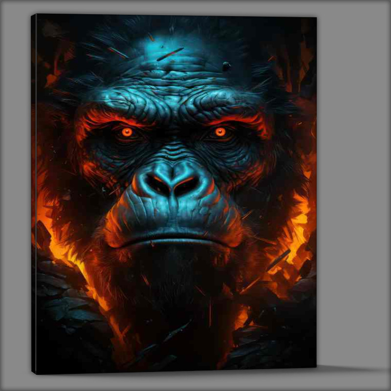 Buy Canvas : (A Gorilla face with glowing white fire eyes)