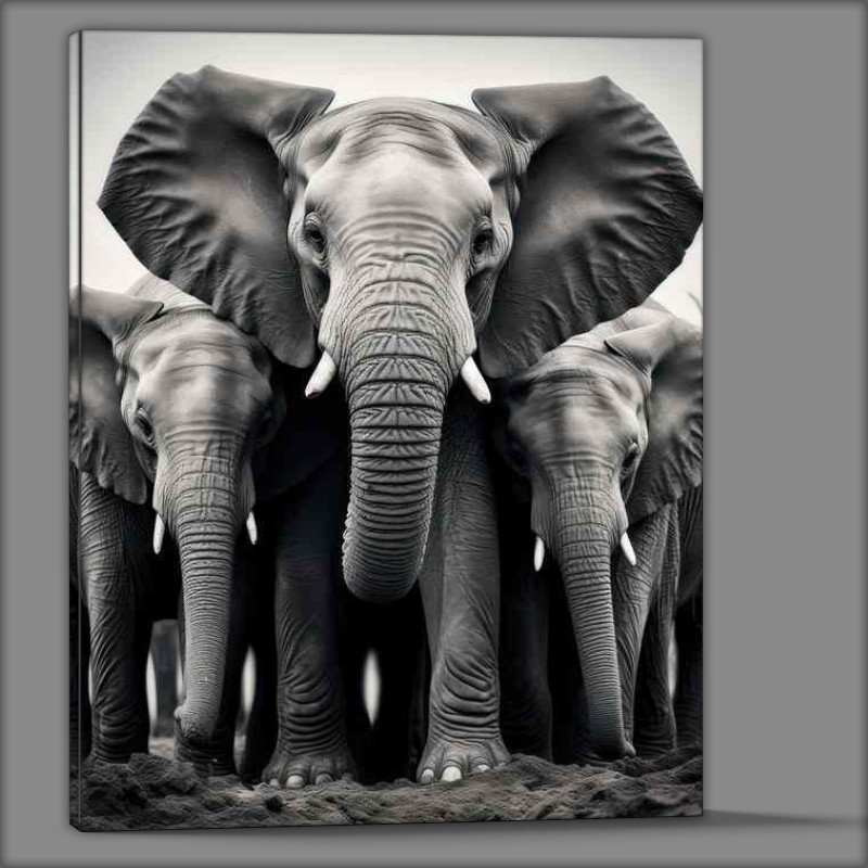 Buy Canvas : (A Hurd Of Elephants on a stand off)