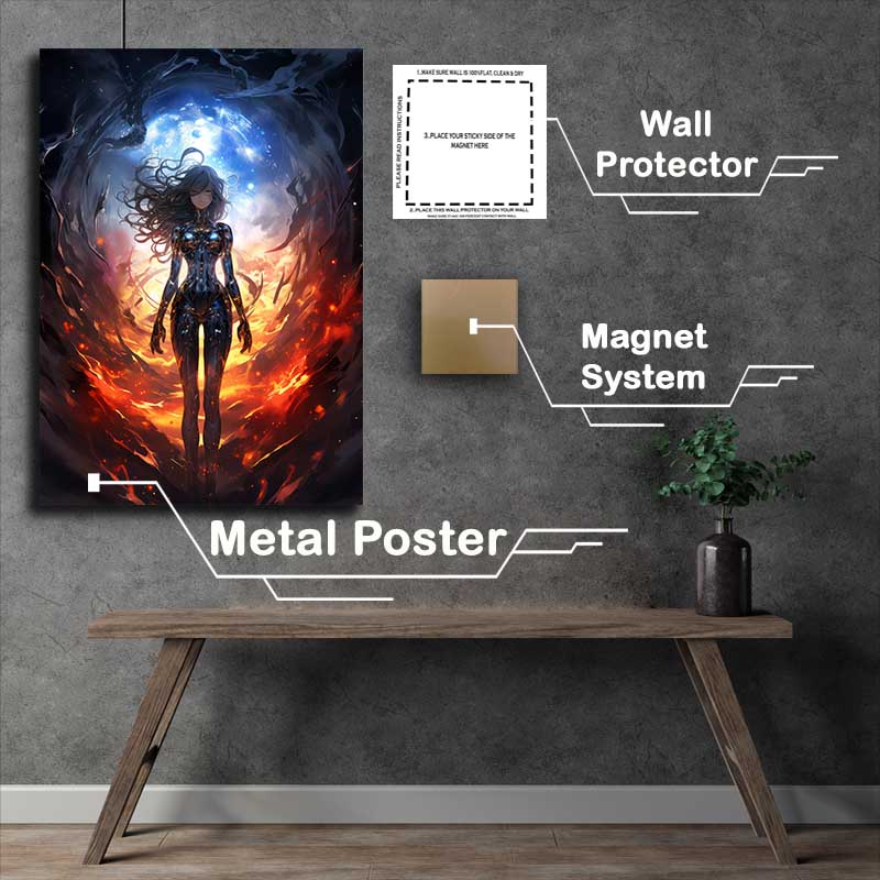 Buy Metal Poster : (Japanese anime character standing in a space)