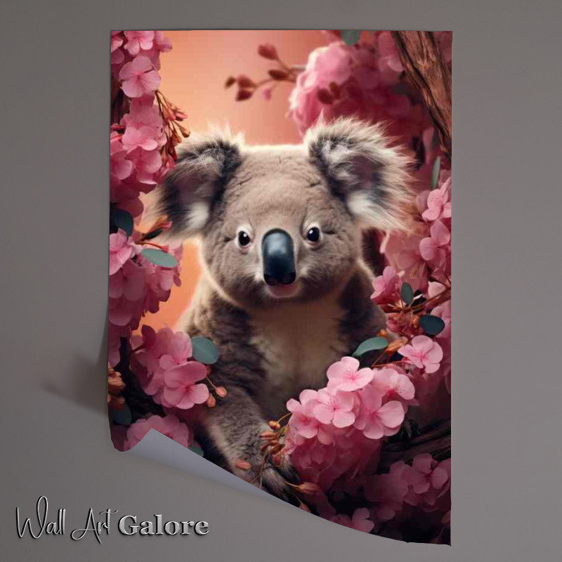 Buy Unframed Poster : (A Koala sitting in beautiful bloom)