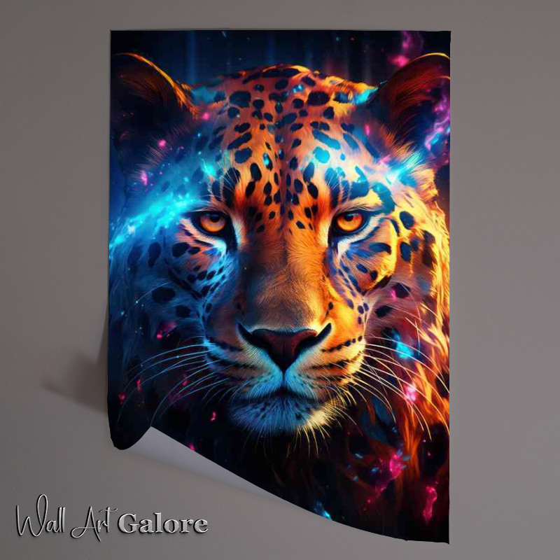 Buy Unframed Poster : (A Leopard in the dark with colorful eye)