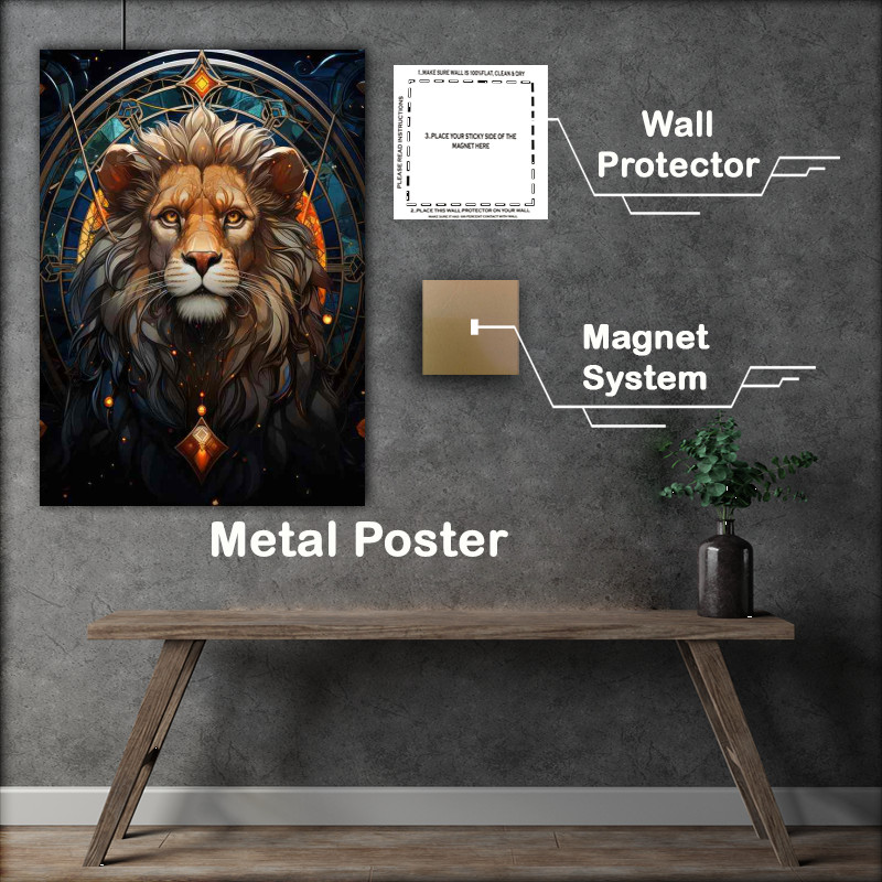 Buy Metal Poster : (A Lion with the bright star around his neck)