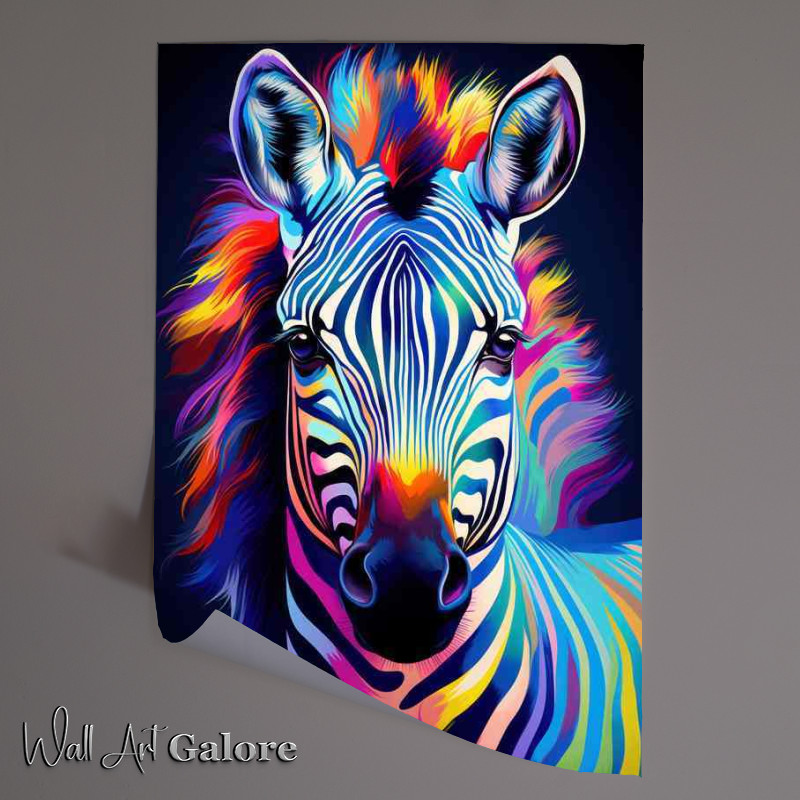 Buy Unframed Poster : (A Painted Zebra with amazing colours)