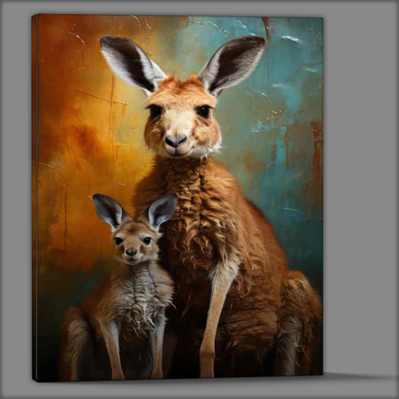 Buy Canvas : (A Photo Of A Baby Joey And Her Mum)
