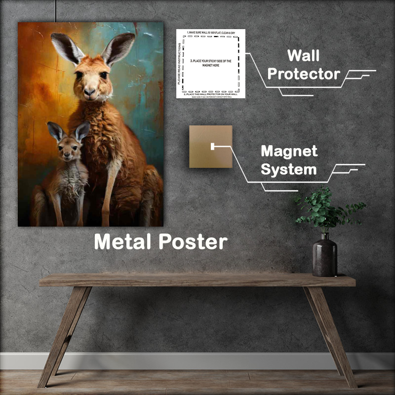 Buy Metal Poster : (A Photo Of A Baby Joey And Her Mum)