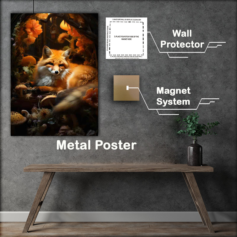 Buy Metal Poster : (Amazing little fox laying down relaxing)