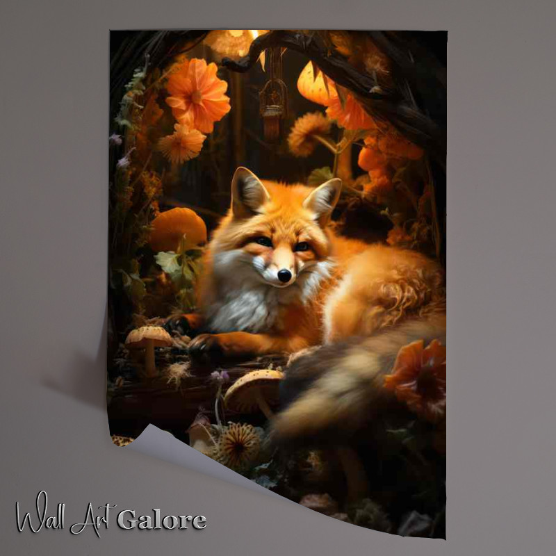 Buy Unframed Poster : (Amazing little fox laying down relaxing)