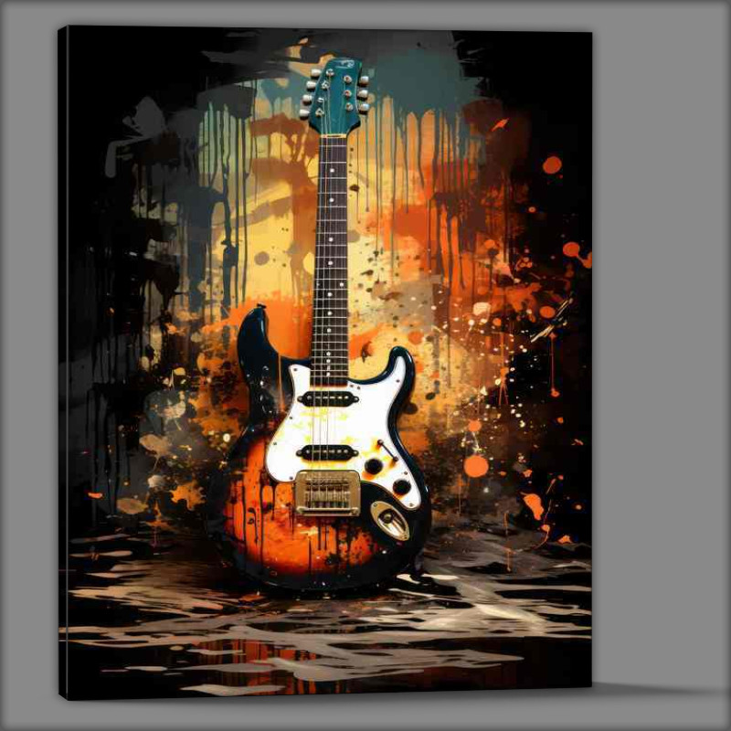 Buy Canvas : (Guitar with black color splatter)