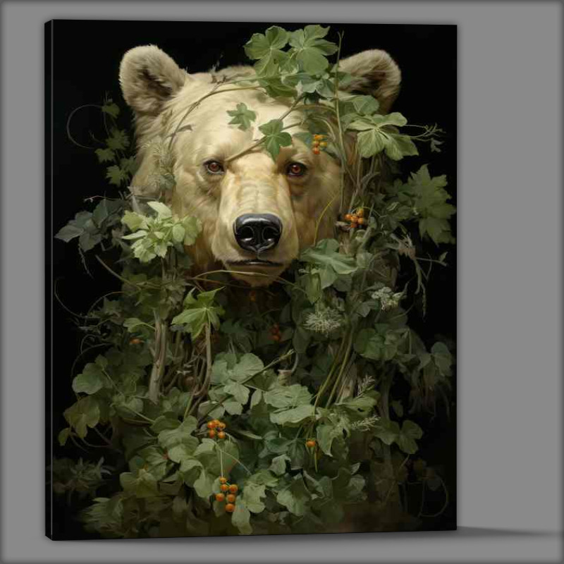 Buy Canvas : (Bears Head surrounded By Foliage)