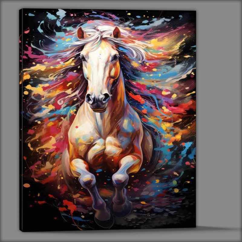 Buy Canvas : (Beautiful Horse running with a fantastic colour pallette)