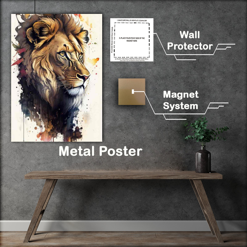 Buy Metal Poster : (Beauty of the Majestic Lion)